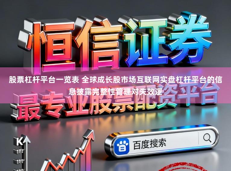 股票杠杆平台一览表 全球成长股市场互联网实盘杠杆平台的信息披露完整性管理对失效逻